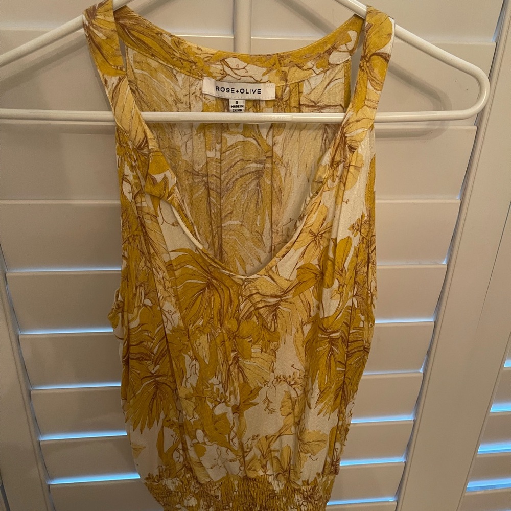 Rose & Olive Yellow Floral Top